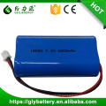 Prix ​​de gros rechargeable 2s1p 2200 mah batterie 7.4 v batterie li-ion 18650 batterie